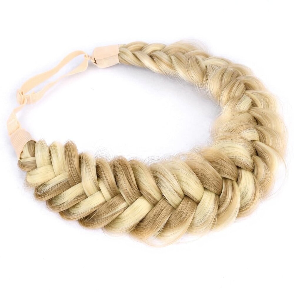 Messy Wide 2 Strands Synthetic Hair Braided Headband Classic Chunky Braided Hair